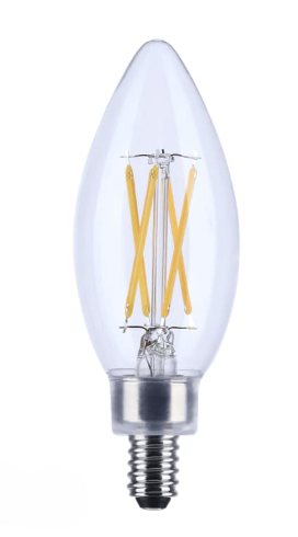 SATCO S21273 - 5.5B11/LED/927/CL/120V/E12 - B11 LED Filament - 5.5W - 2700K - 120V - E12 Base - Clear