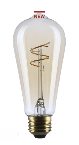SATCO S14206 - 3.5ST19L/920/E26/GCAC/D - ST19 LED - 3.5W - 2000K - 120V - E26 Base - Amber
