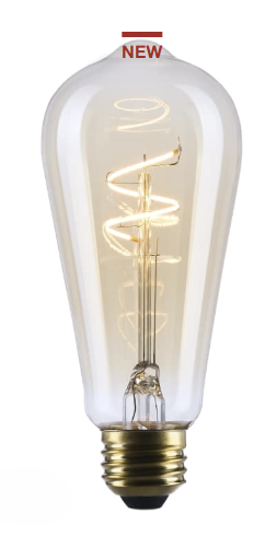 SATCO S14206 - 3.5ST19L/920/E26/GCAC/D - ST19 LED - 3.5W - 2000K - 120V - E26 Base - Amber