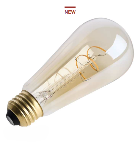 SATCO S14206 - 3.5ST19L/920/E26/GCAC/D - ST19 LED - 3.5W - 2000K - 120V - E26 Base - Amber