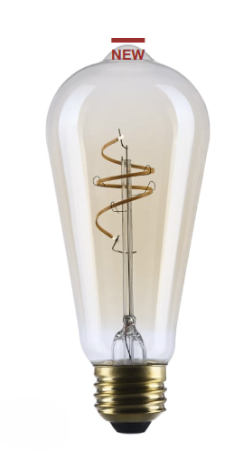 SATCO S14207 - 5.5ST19L/920/E26/GCAC/D - ST19 LED - 5.5W - 2000K - 120V - E26 Base - Amber