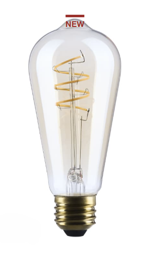 SATCO S14208 - 8ST19L/920/E26/GCAC/D - ST19 LED - 8W - 2000K - 120V - E26 Base - Amber