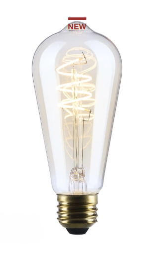 SATCO S14208 - 8ST19L/920/E26/GCAC/D - ST19 LED - 8W - 2000K - 120V - E26 Base - Amber