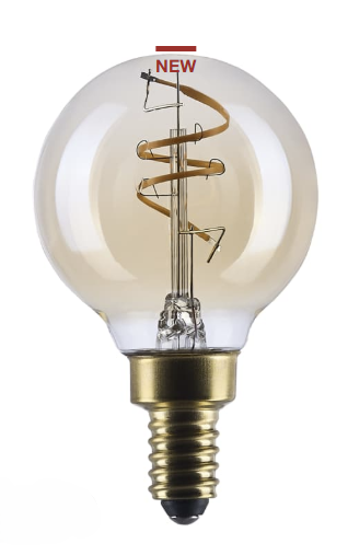 SATCO S14209 - 3.5G16.5L/920/E12/GCAC/D - G16.5 LED - 3.5W - 2000K - 120V - E12 Base - Amber