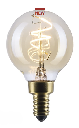 SATCO S14209 - 3.5G16.5L/920/E12/GCAC/D - G16.5 LED - 3.5W - 2000K - 120V - E12 Base - Amber