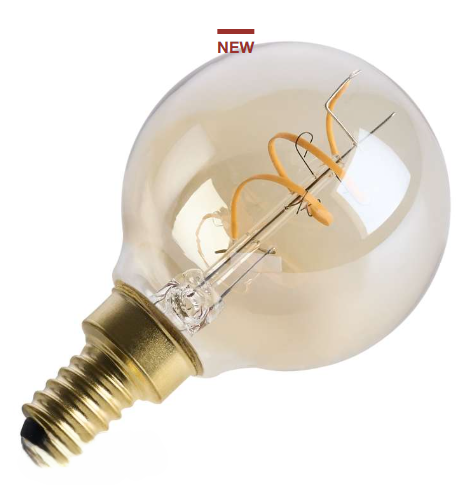 SATCO S14209 - 3.5G16.5L/920/E12/GCAC/D - G16.5 LED - 3.5W - 2000K - 120V - E12 Base - Amber