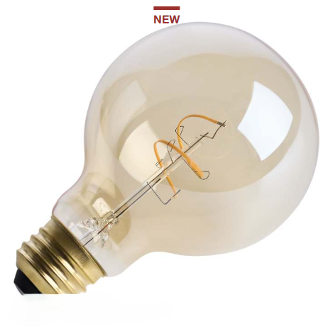 SATCO S14210 - 3.5G25L/920/E26/GCAC/D - G25 LED - 3.5W - 2000K - 120V - E26 Base - Amber