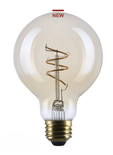 SATCO S14211 - 5.5G25L/920/E26/GCAC/D - G25 LED - 5.5W - 2000K - 120V - E26 Base - Amber