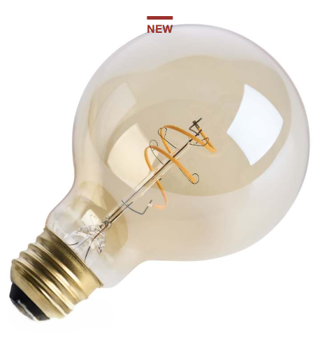 SATCO S14211 - 5.5G25L/920/E26/GCAC/D - G25 LED - 5.5W - 2000K - 120V - E26 Base - Amber