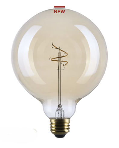 SATCO S14215 - 5.5G40L/920/E26/GCAC/D - G40 LED - 5.5W - 2000K - 120V - E26 Base - Amber