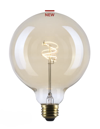 SATCO S14215 - 5.5G40L/920/E26/GCAC/D - G40 LED - 5.5W - 2000K - 120V - E26 Base - Amber