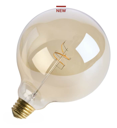 SATCO S14214 - 3.5G40L/920/E26/GCAC/D - G40 LED - 3.5W - 2000K - 120V - E26 Base - Amber