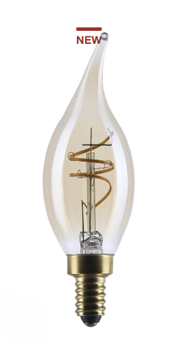 SATCO S14221 - 5.5CA11L/920/E12/GCAC/D - CA11 LED - 5.5W - 2000K - 120V - E12 Base - Amber
