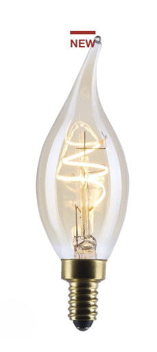 SATCO S14221 - 5.5CA11L/920/E12/GCAC/D - CA11 LED - 5.5W - 2000K - 120V - E12 Base - Amber