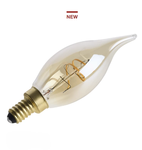 SATCO S14221 - 5.5CA11L/920/E12/GCAC/D - CA11 LED - 5.5W - 2000K - 120V - E12 Base - Amber