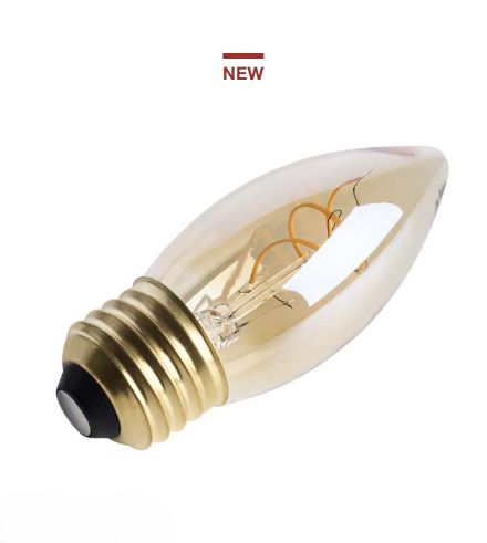 SATCO S14223 - 5.5C11L/920/E26/GCAC/D - C11 LED - 5.5W - 2000K - 120V - E26 Base - Amber