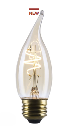 SATCO S14225 - 5.5CA11L/920/E26/GCAC/D - CA11 LED - 5.5W - 2000K - 120V - E26 Base - Amber