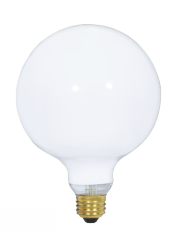 SATCO S3003 - 100W/G-40/White - G40 Incandescent - 100W - 2700K - 120V - E26 Base - Dimmable