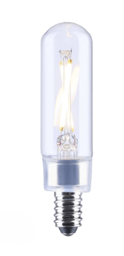 SATCO S21340 - 2.8T6/LED/CL/927/120V/E12 - T6 LED Filament - 2.8W - 2700K - 120V - E12 Base - Clear