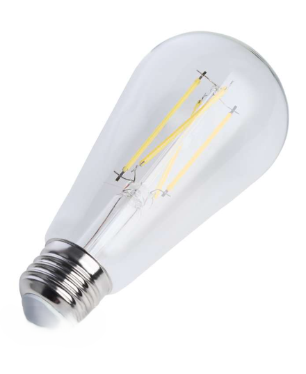 SATCO S21363 - 8ST19/CL/LED/927/E26 - ST19 LED Filament - 8W - 2700K - 120V - E26 Base - Clear