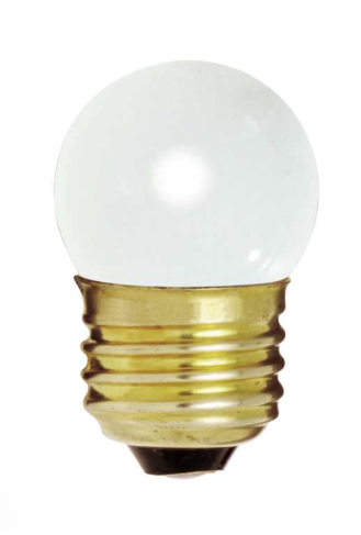 SATCO S3607 - 7 1/2W S11 STD WHITE - S11 Incandescent - 7.5W - 120V - E26 Base - Gloss White