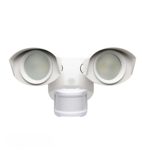 SATCO 65-211 - LED DUAL HEAD SECURITY LIGHT - 20W - 3000K - 120V - NON-Dimmable - White