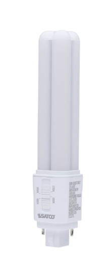 SATCO S29855 - 9W/LED/CFL/4CCT/BP/2P - Type B LED PL Lamp - 9W - Selectable CCT - 120-277V - G24d Base