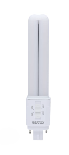 SATCO S29855 - 9W/LED/CFL/4CCT/BP/2P - Type B LED PL Lamp - 9W - Selectable CCT - 120-277V - G24d Base