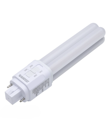 SATCO S29855 - 9W/LED/CFL/4CCT/BP/2P - Type B LED PL Lamp - 9W - Selectable CCT - 120-277V - G24d Base