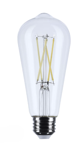 SATCO S21360 - 5ST19/CL/LED/927/E26 - ST19 LED Filament - 5W - 2700K - 120V - E26 Base - Clear