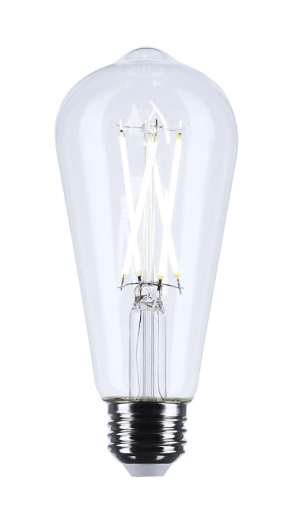 SATCO S21360 - 5ST19/CL/LED/927/E26 - ST19 LED Filament - 5W - 2700K - 120V - E26 Base - Clear