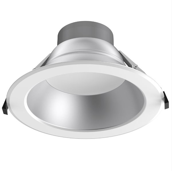 Lotus DL254-10-40W-M-A5C5-HO-AZ - 10" Round Commercial 5 CCT & 5 Watt Selectable - 40/35/30/26/22W - Selectable CCT - 120-347V - Alzak (silver) Inner/White Trim