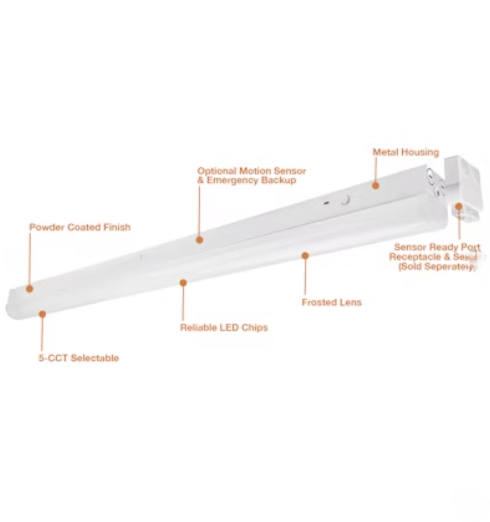 EnVisionLED LED-RST-2FT-3M25W-5CCT-SR - 2 FT Round Strip: 5CCT & Sensor Ready - 15/20/25W - Selectable CCT - 120-277V - White