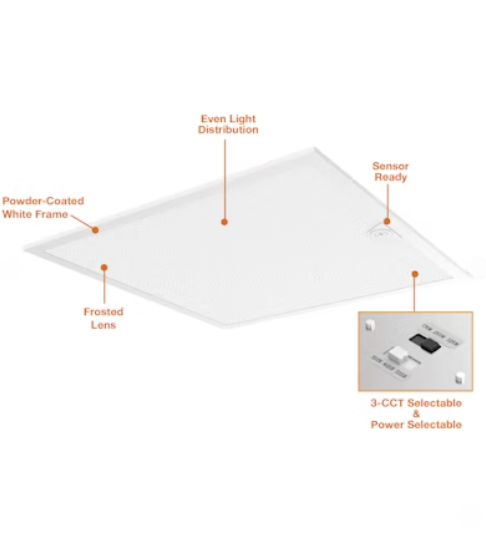 EnVisionLED LED-BPL-2X2-3P215-CTRI-UNV-SR - 2x2 Backlit-Line: LED Panel High Bay - 120/165/215W - Selectable CCT - 120-277V - Sensor Ready