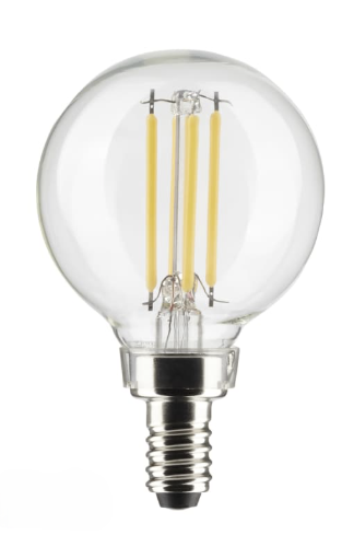 SATCO S21810 - 4G16.5/LED/CL/927/120V/E12/2CD - G16.5 LED Filament - 4W - 2700K - 120V - E12 Base - 2-PACK