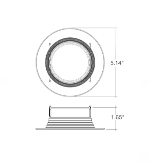 EnVisionLED ECV-RDL-4-10W-5CCT-WH-BFL - 4" EcoValue Round Retrofit Downlight - 10W - Selectable CCT - 120V - White/Baffle