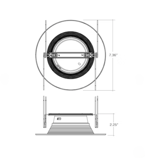 EnVisionLED ECV-RDL-5/6-15W-5CCT-WH-BFL - 6" EcoValue Round Retrofit Downlight - 15W - Selectable CCT - 120V - White/Baffle