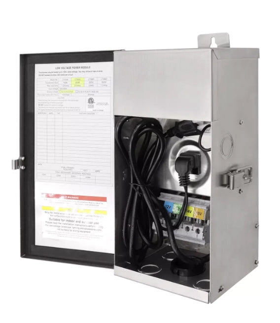 CLS TF300SC 300W low voltage landscape lighting transformer stainless steel outdoor power supply