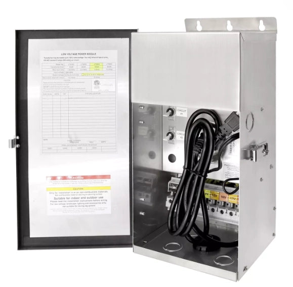 CLS TF600 600W low voltage landscape lighting transformer stainless steel outdoor power supply